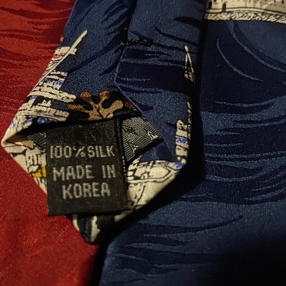 Delta Queen Steamboat Men’s Tie Vintage Silk Necktie Americana Red White Blue - Picture 7 of 8